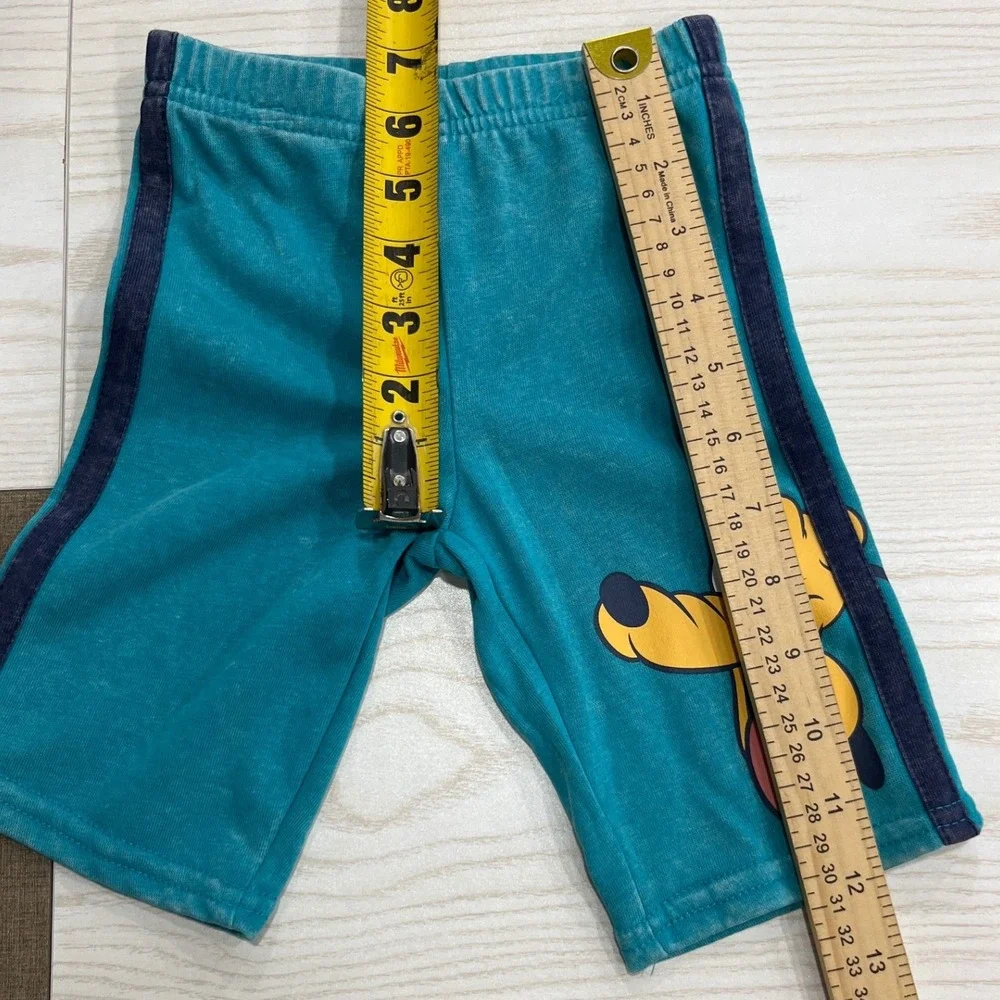 Disney Baby Sweatshirt Shorts Set Kids 3-6M Teal‎ Mickey Donald Goofy Pluto
